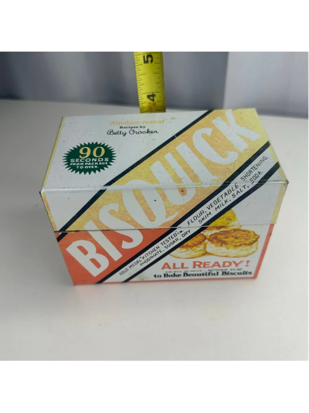 Vintage Betty Crocker Bisquick Metal Recipe Box Tin – General Mills Advertising